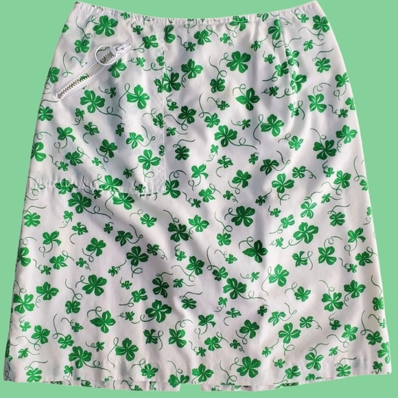 Vintage shamrock St. Patrick's Day print skirt 8 - Picture 1 of 9